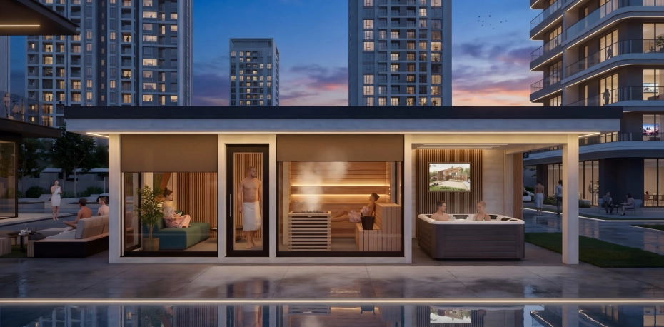 Kültéri szaunaház - modern letisztult formával