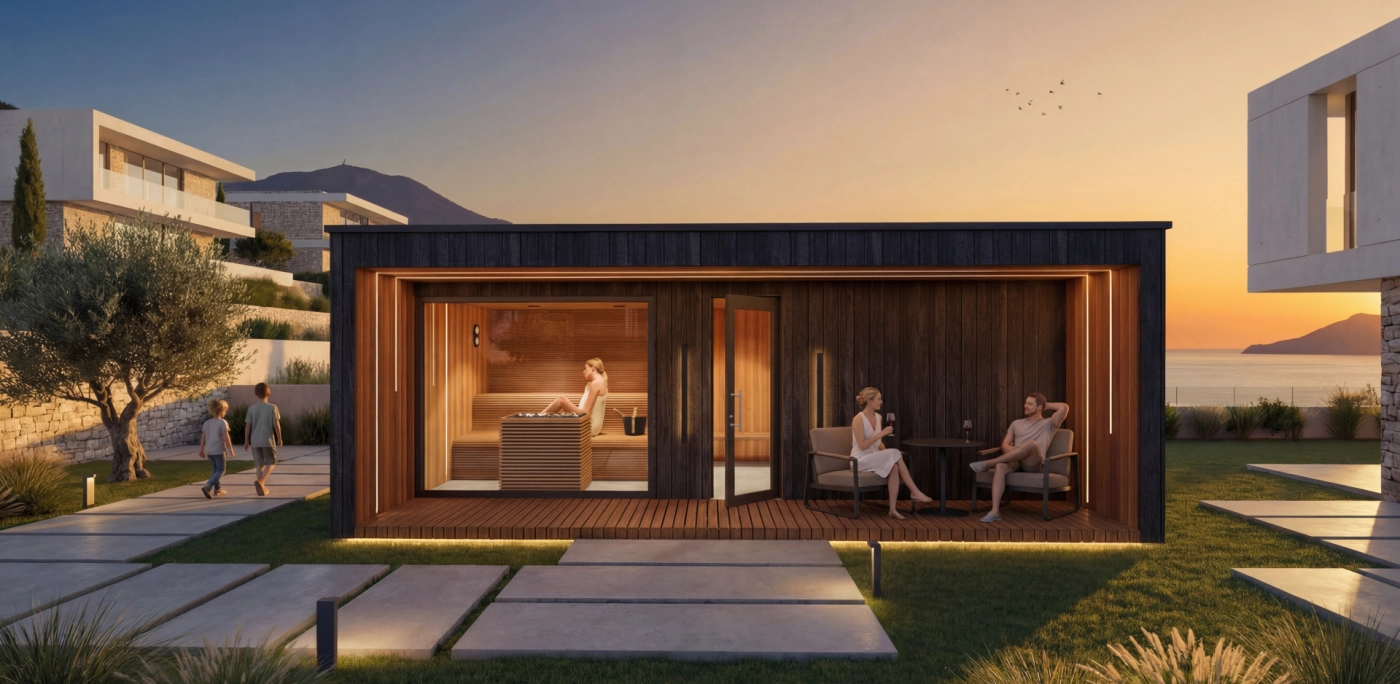 moder kültéri szaunaház